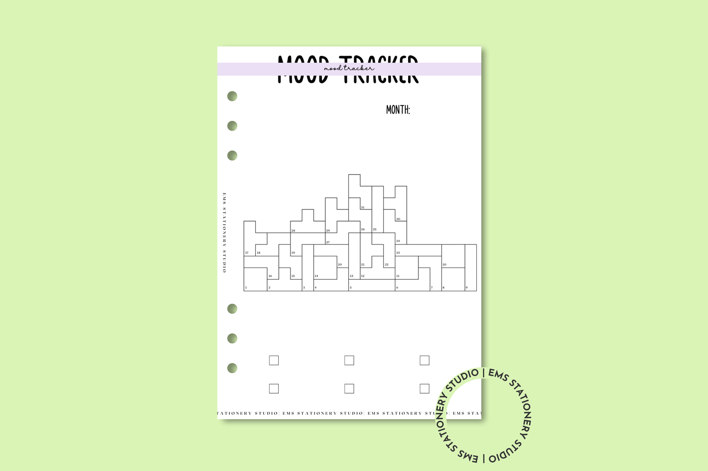 Tetris Monthly Mood Tracker