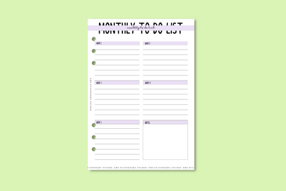 Monthly To Do List