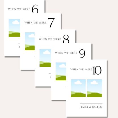 Table Numbers- B&W Photo "When We Were..."