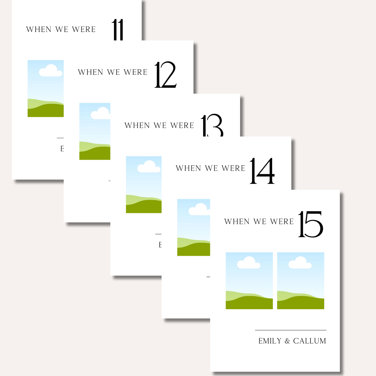 Table Numbers- B&W Photo "When We Were..."