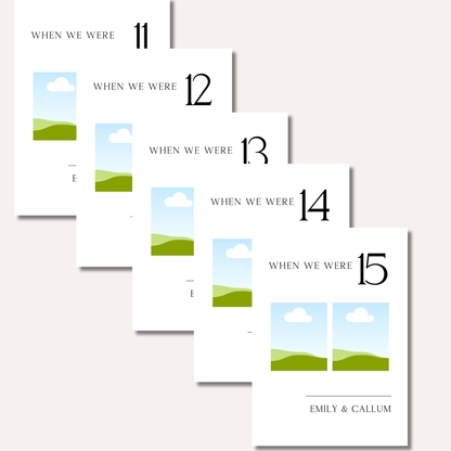 Table Numbers- B&W Photo "When We Were..."