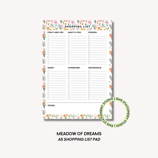 Meadow Of Dreams- A5 Shopping Pad