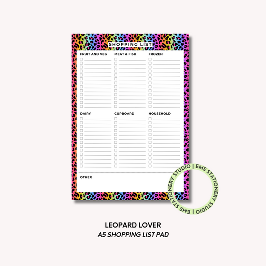 Leopard Lover- A5 Shopping Pad