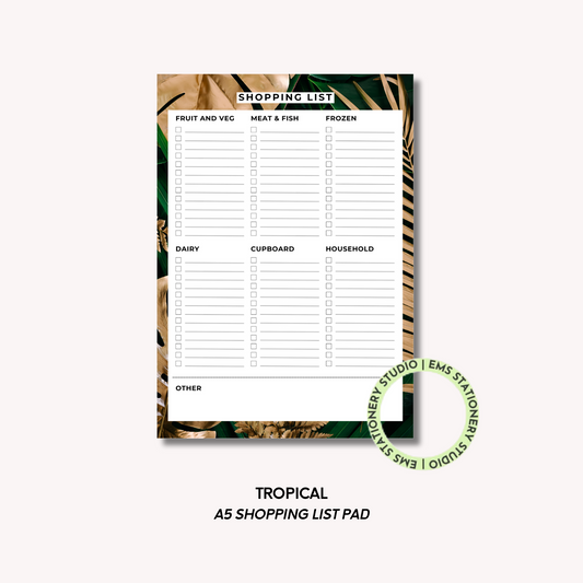 Tropical- A5 Shopping Pad