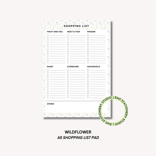 Wildflower- A5 Shopping Pad
