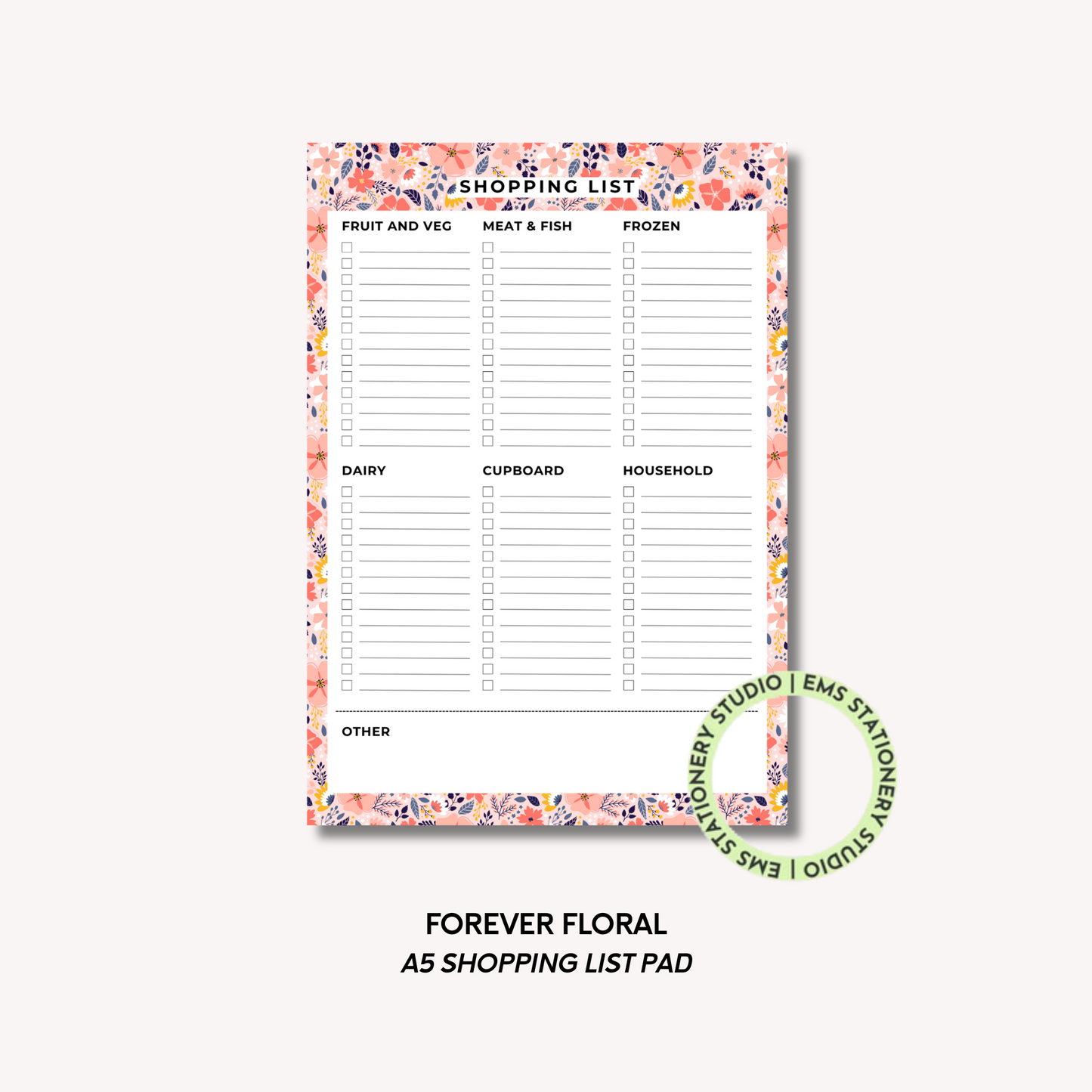 Forever Floral Grocery List