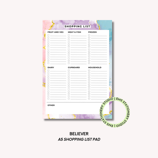 Believer- A5 Shopping Pad
