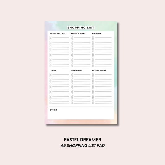 Pastel Dreamer Grocery List