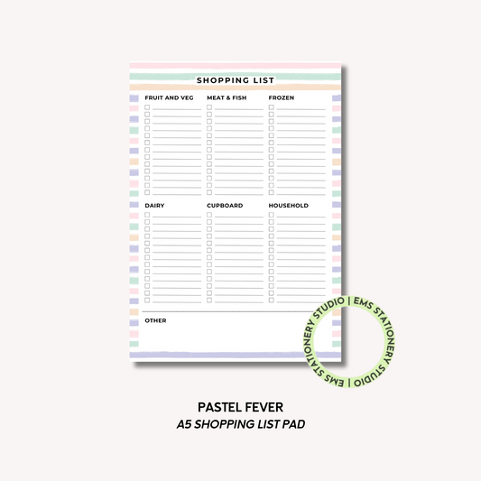 Pastel Fever- A5 Shopping Pad
