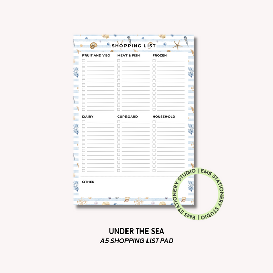 Under The Sea- A5 Shopping Pad