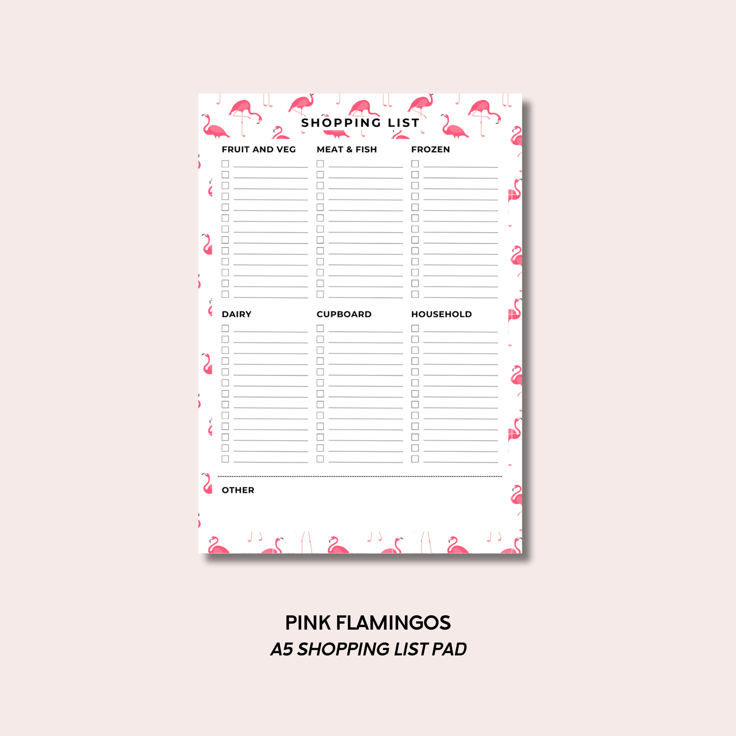 Pink Flamingo Grocery List