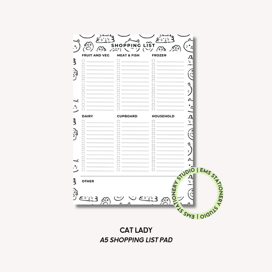 Cat Lady- A5 Shopping Pad