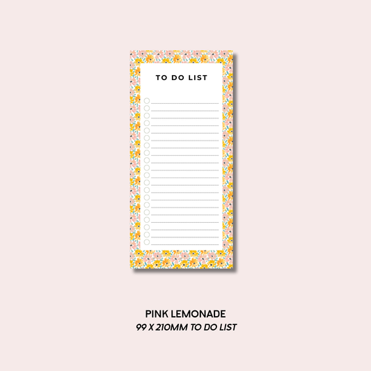 Pink Lemonade To Do List