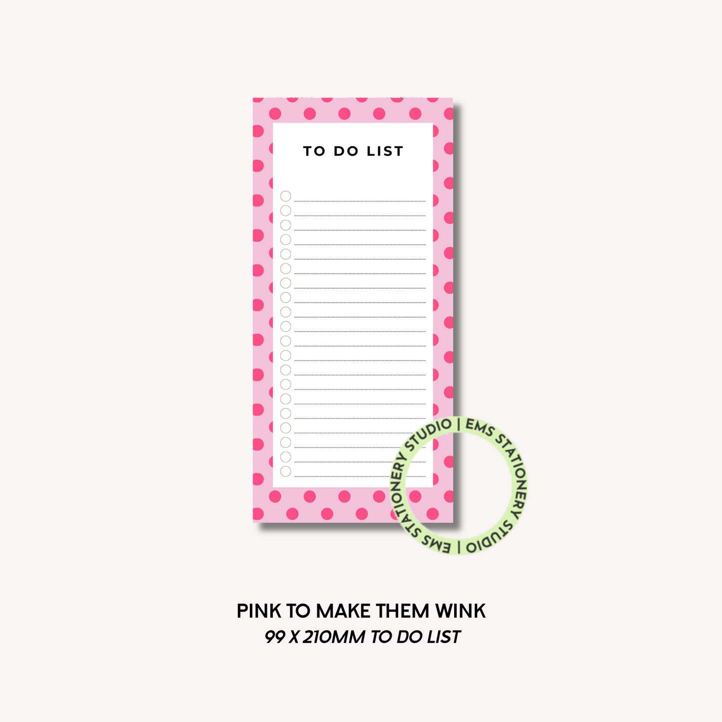 Pink To Make Them Wink To Do List