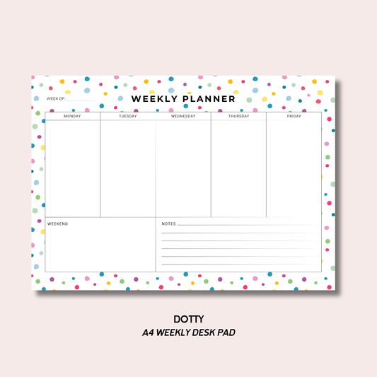 Dotty A4 Weekly Desk Pad