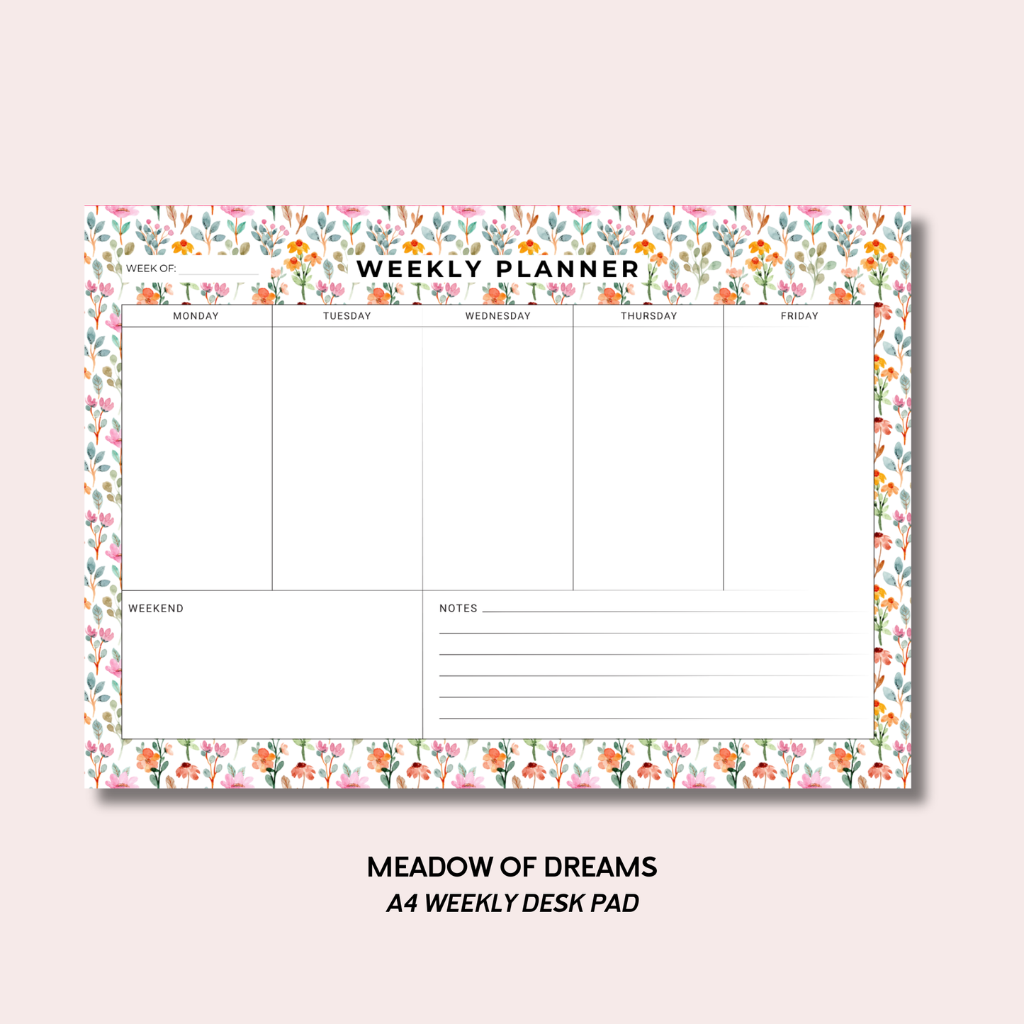 Meadow Of Dreams A4 Weekly Desk Pad