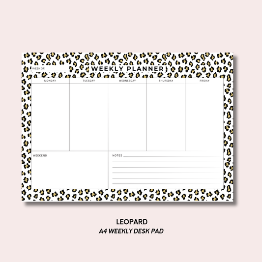 Leopard A4 Weekly Desk Pad