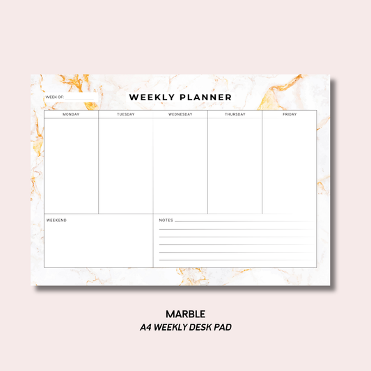 Marble A4 Weekly Desk Pad