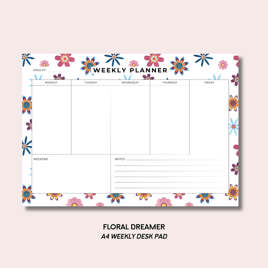 Floral Dreamer A4 Weekly Desk Pad