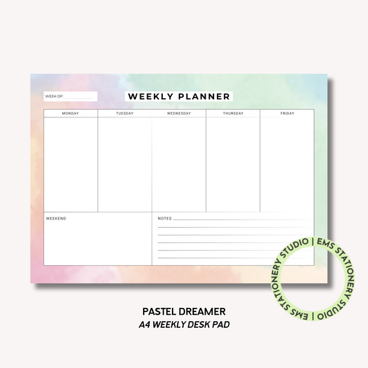 Retro Lover A4 Weekly Desk Pad