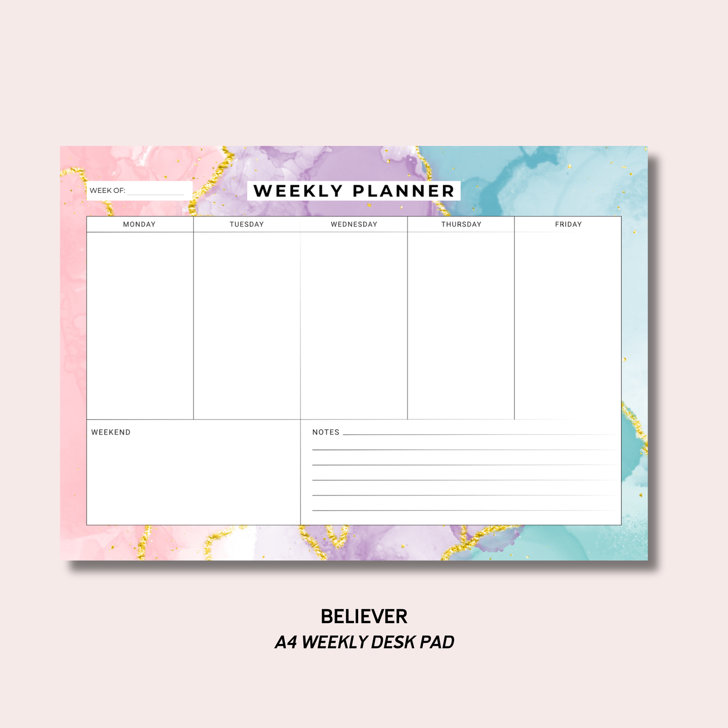 Believer A4 Weekly Desk Pad