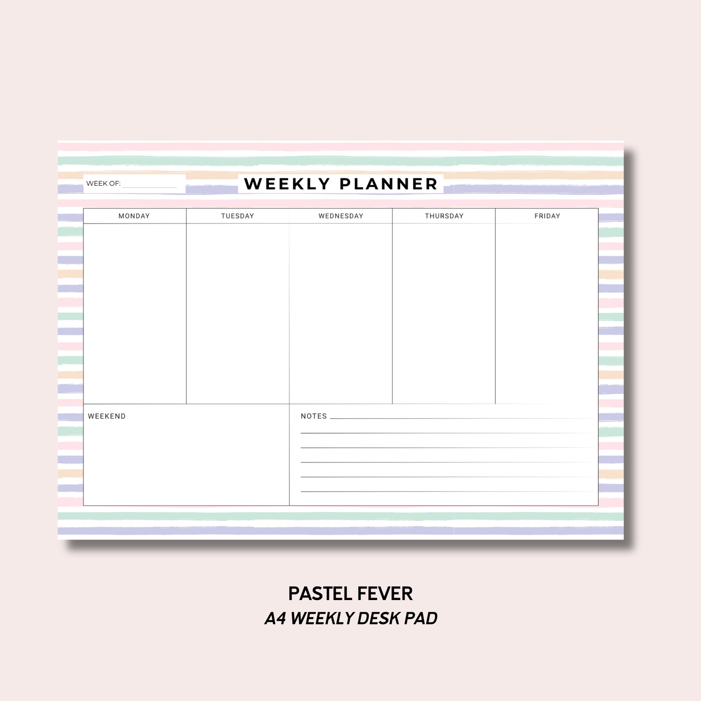 Pastel Fever A4 Weekly Desk Pad