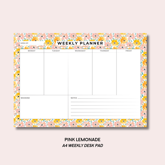 Pink Lemonade A4 Weekly Desk Pad