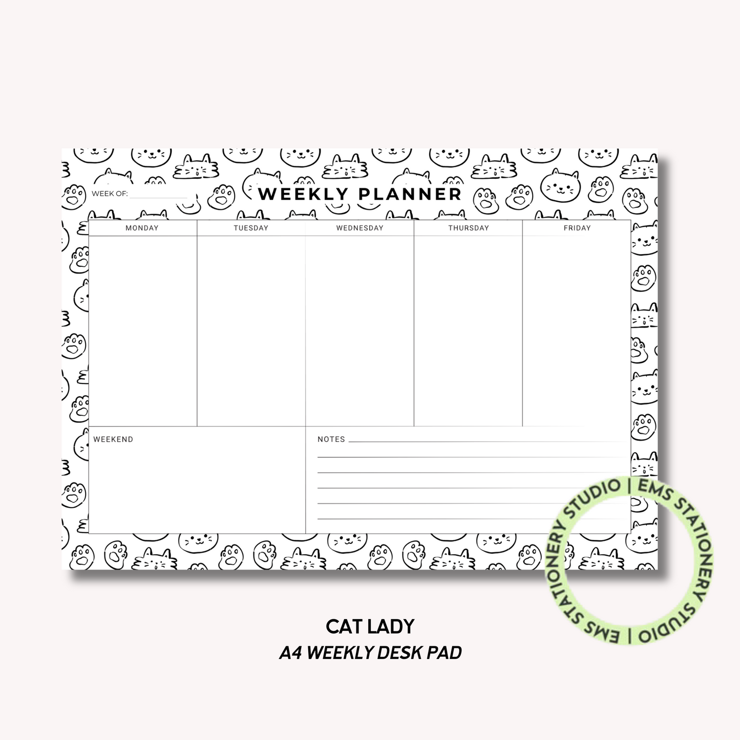 Cat Lady- A4 Weekly Planner