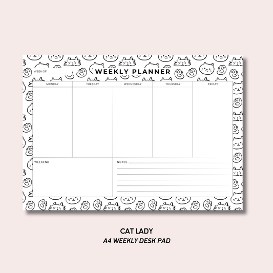 Cat Lady A4 Weekly Desk Pad