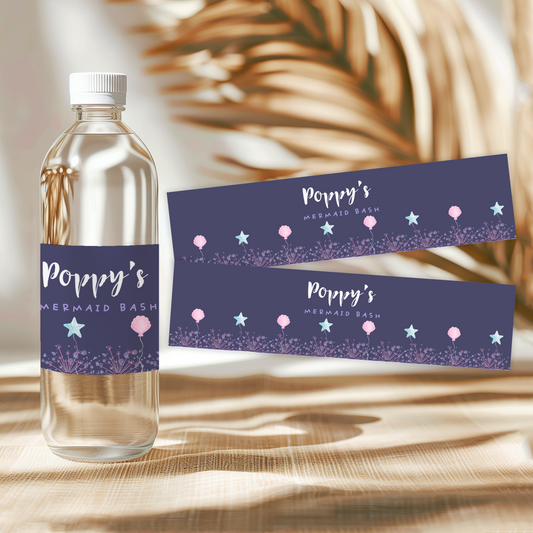 Mermaid Water Bottle Label