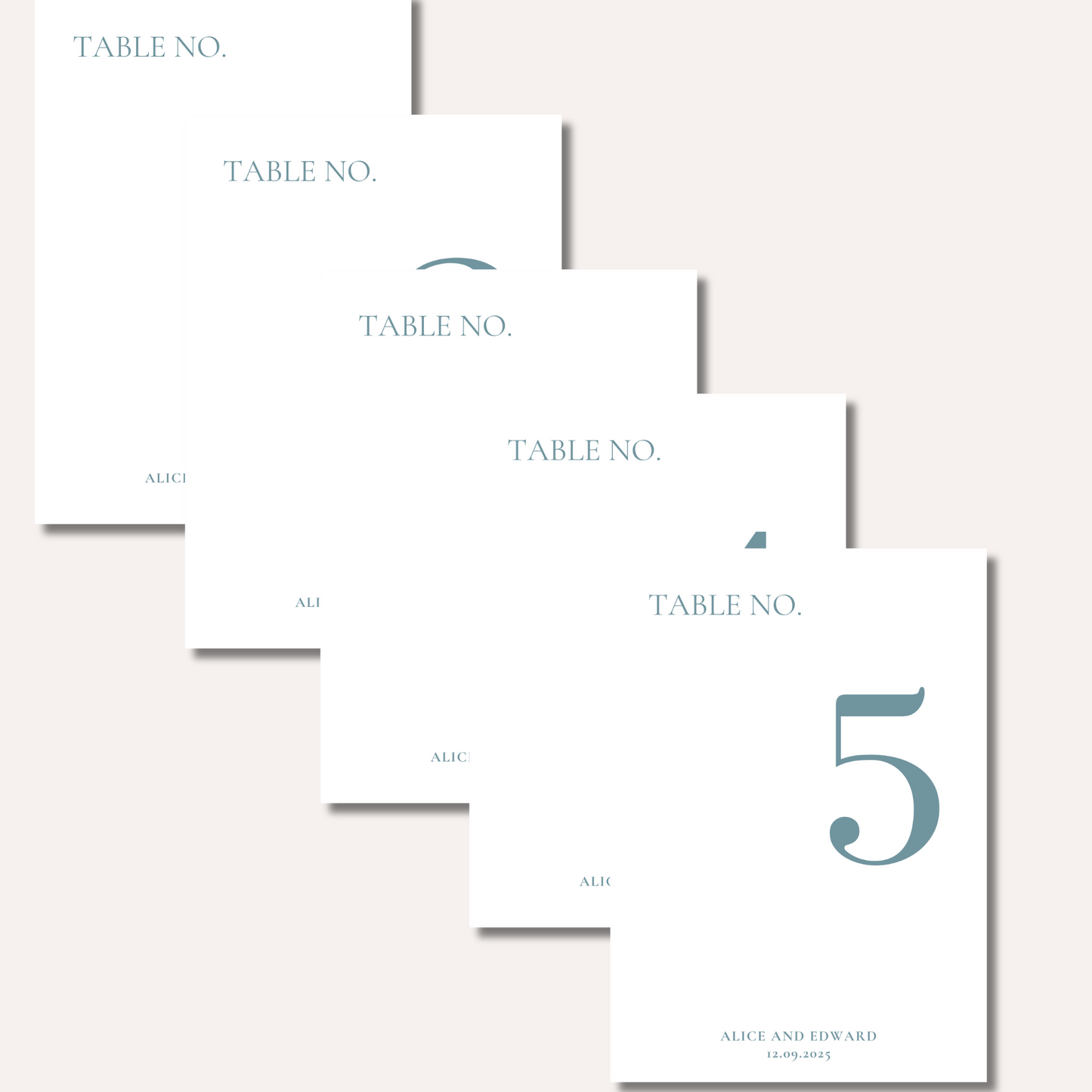 Table Numbers- Alice