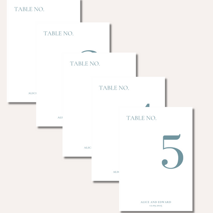 Table Numbers- Alice