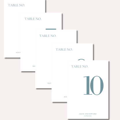 Table Numbers- Alice