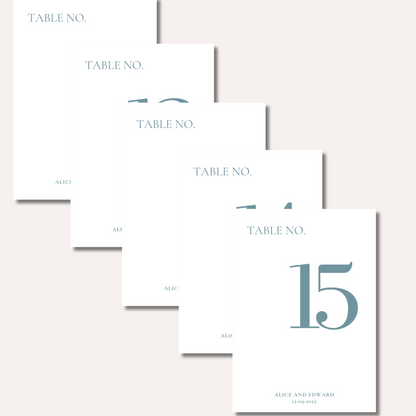 Table Numbers- Alice