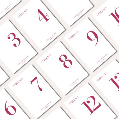 Table Numbers- Alice
