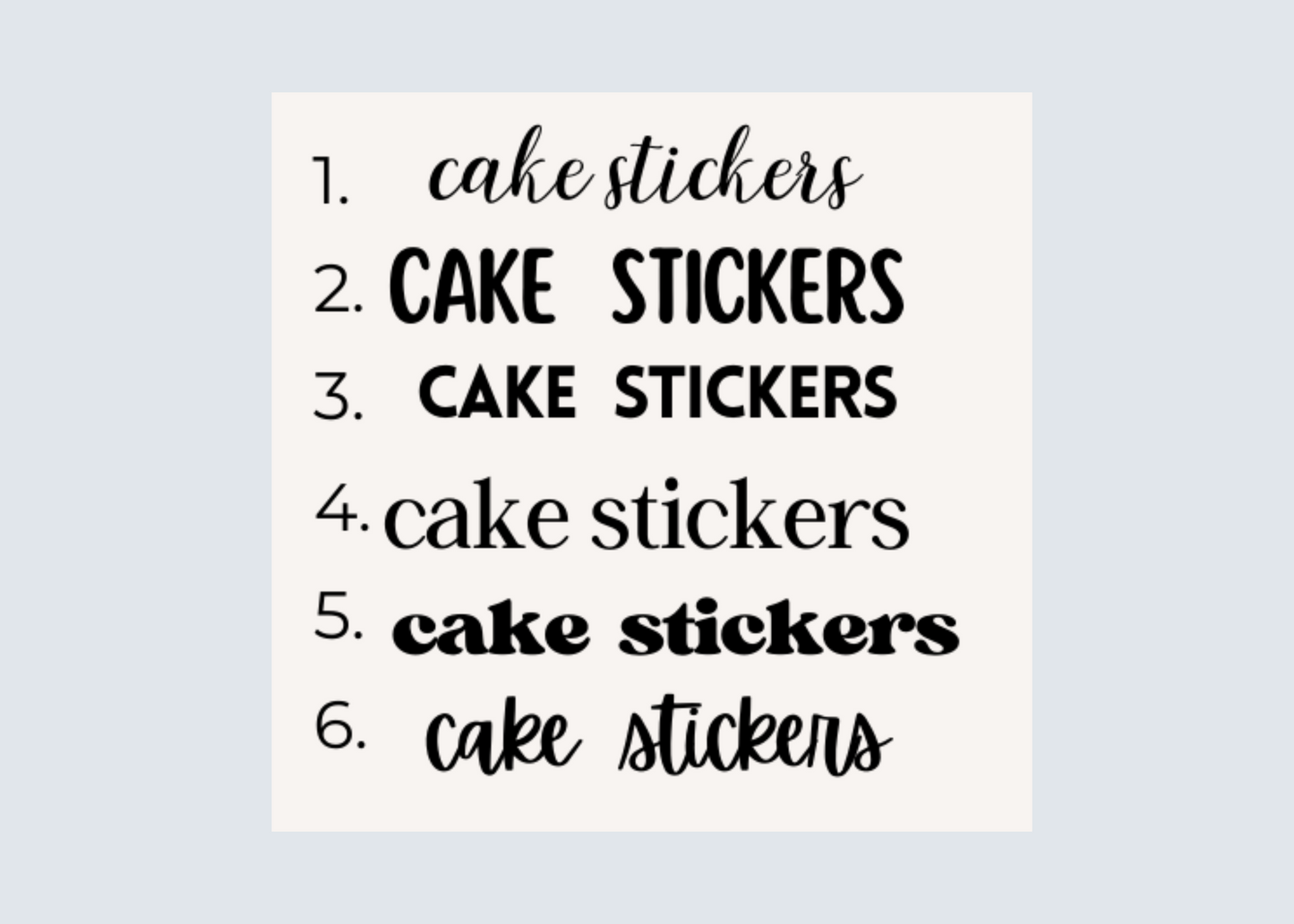 Round Foiled Cake Flavour Stickers