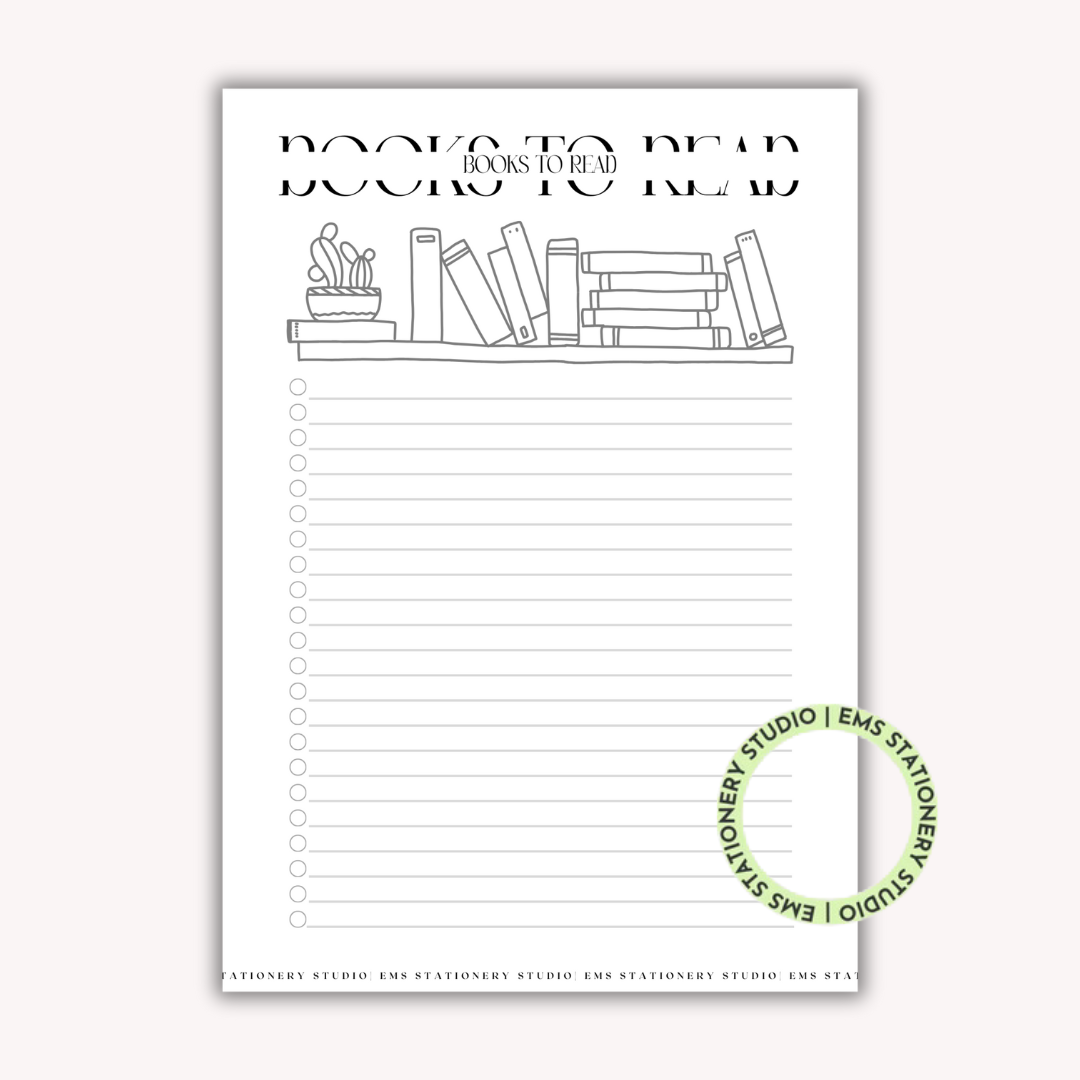 Books To Read Journal Inserts **Digital Download**