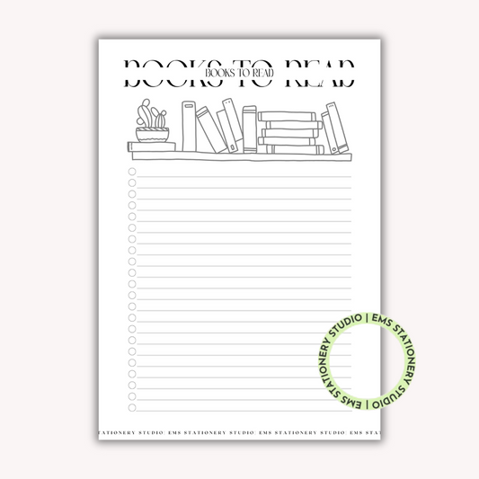 Books To Read Journal Inserts **Digital Download**
