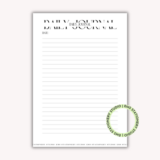 Daily Journal Inserts **Digital Download**