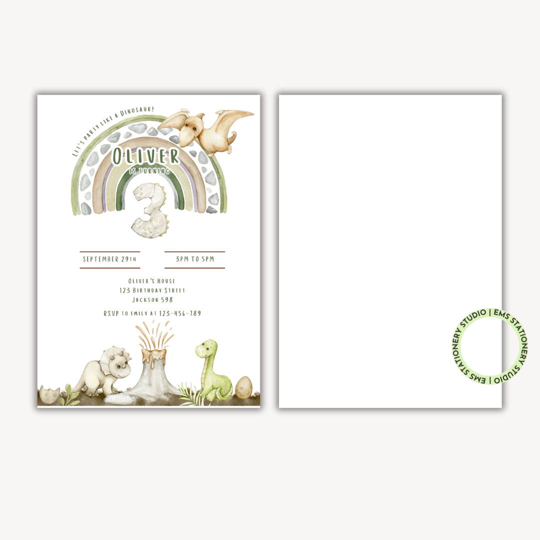 Dinosaur Party Invitation