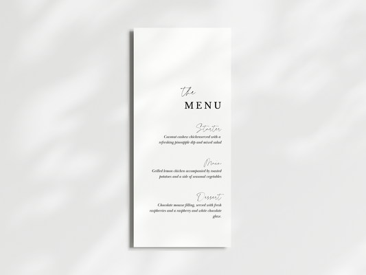 Wedding Menu 001