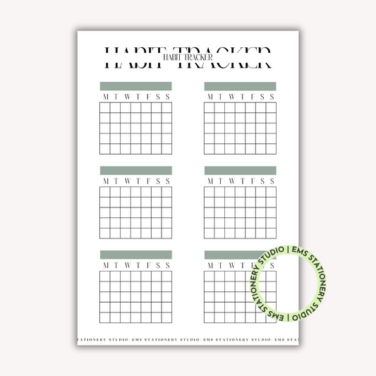 Habit Tracker Journal Inserts **Digital Download**