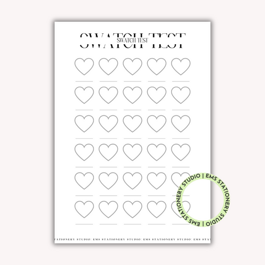 Heart Swatch Test Journal Inserts **Digital Download**