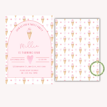 Ice Cream Party Invitation