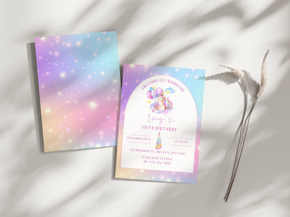 Unicorn Birthday Invitation