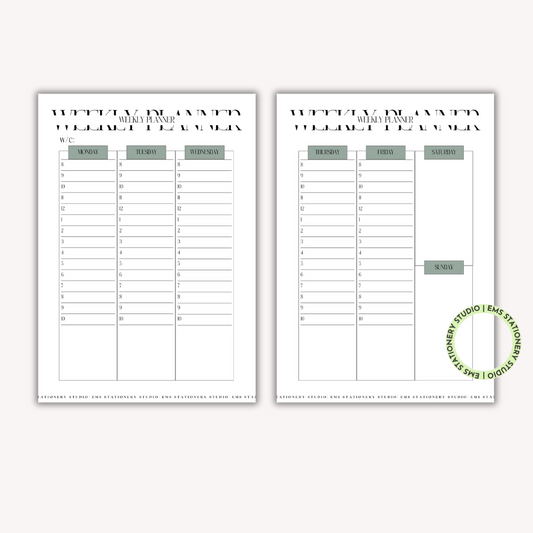 Weekly Planner Journal Inserts **Digital Download**