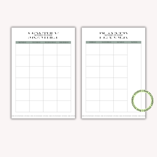 Monthly Planner Journal Inserts **Digital Download**