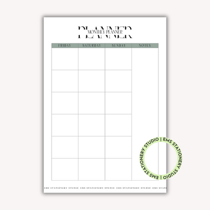 Monthly Planner Journal Inserts **Digital Download**