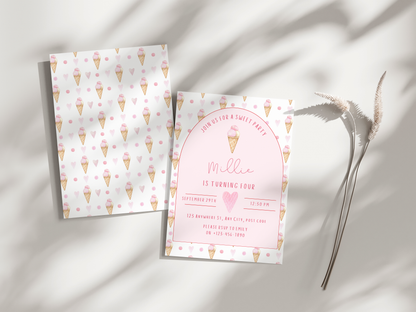 Ice Cream Birthday Invitation