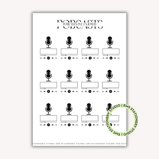 Podcast Journal Inserts **Digital Download**